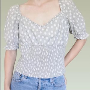 Abercrombie & Fitch Dot Smocked Top, XXL